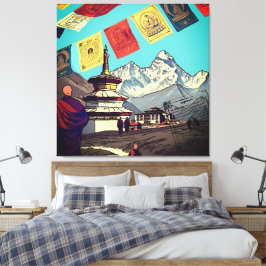 Tengboche Monastery Everest View Artwork Canvastryck