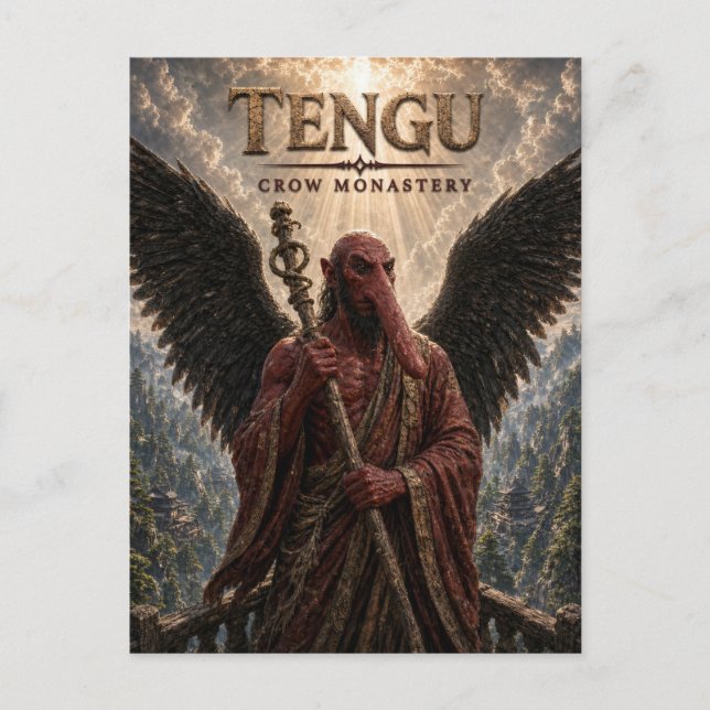 Tengu Crow Kloster Mörk Cinema Vykort (Framsida)