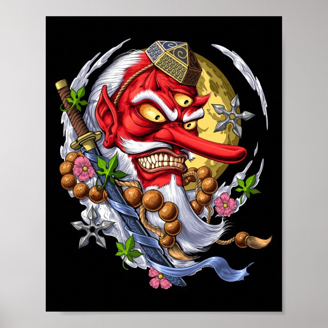 Tengu Japansk Demon Poster (Framsidan)