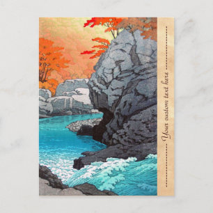 Tengu Sten Hasui Kawase River Shn hanga scenery Vykort