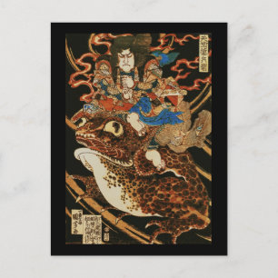 Tenjiku Tokubei Riding Giant Toad Kuniyoshi Bra Vykort