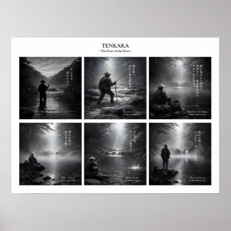 Tenkara Fishing Wall Art Print Poster