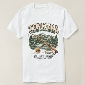 Tenkara – Vintage Japansk Flugfiske Vit T Shirt