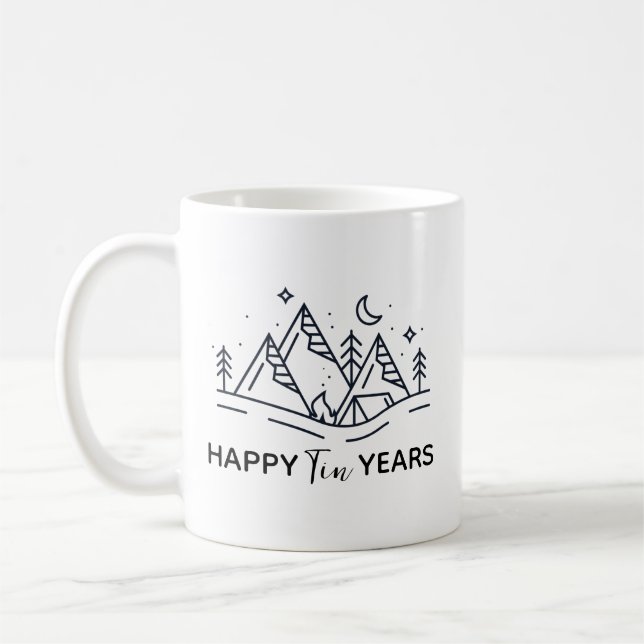 Tenn Års Jubileumskopp, Anpassad 10 År Make W Kaffemugg (Vänster)