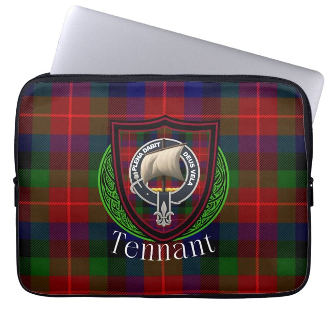 Tennant Scottish Clan Tartan and Crest  Laptop Fodral (Framsidan)