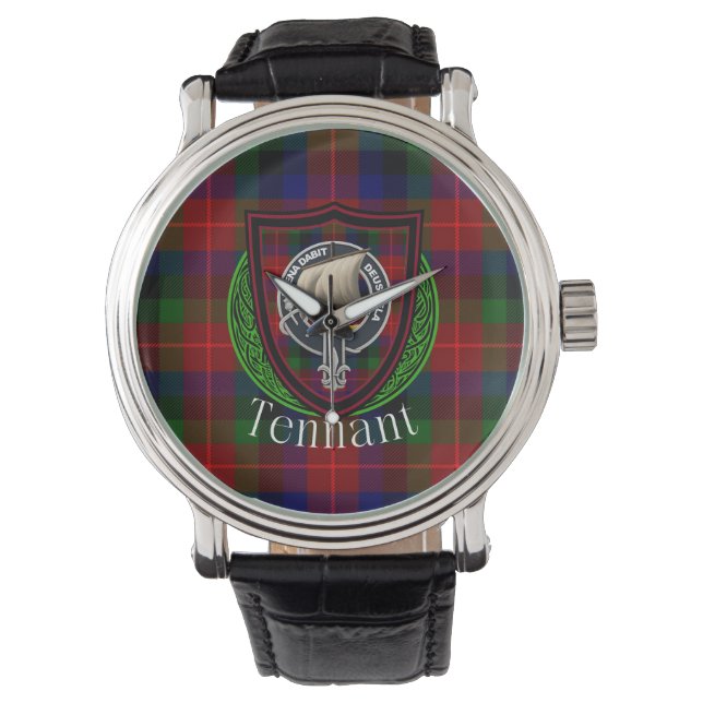 Tennant Scottish Clan Tartan & Crest Armbandsur (Framsida)