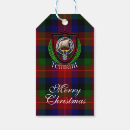 Tennant Scottish Clan Tartan & Crest Presentetikett