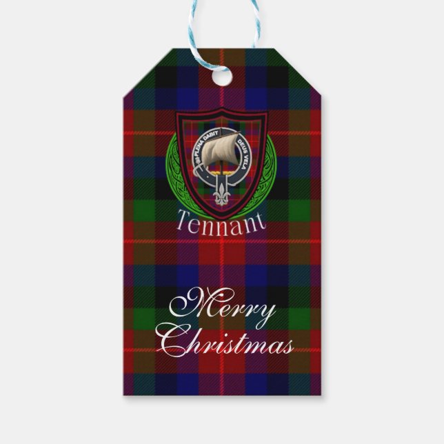 Tennant Scottish Clan Tartan & Crest Presentetikett (Framsidan)