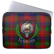 Tennant skotska klan tartan och vapensköld