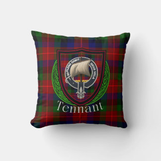 Tennant skotska klan tartan & vapen kudde