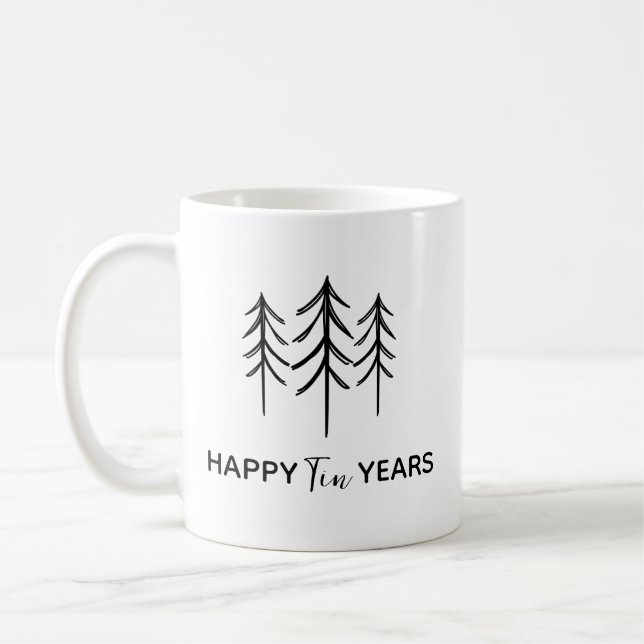Tennårsjubileumskopp, anpassad 10-årspresent till  kaffemugg (Vänster)