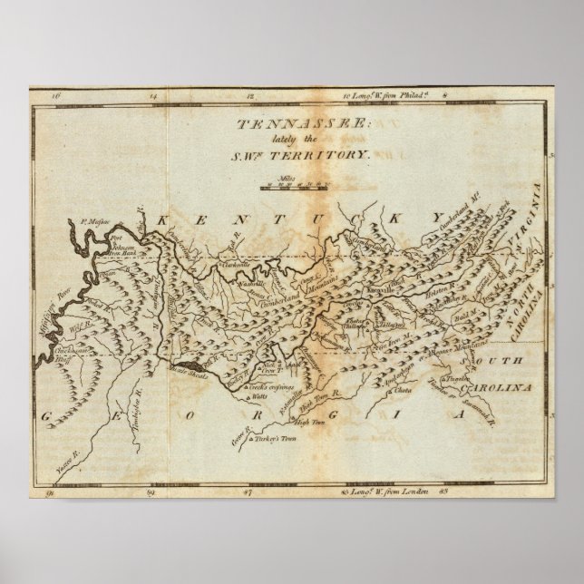 Tennassee nyligen i sydvästra territoriet poster (Framsidan)