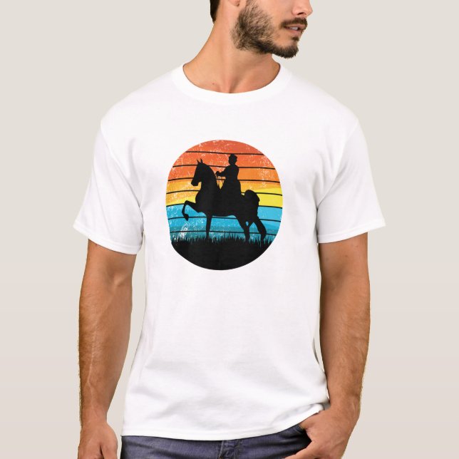 Tennesse Walking Horse American Saddleborn Retro T Shirt (Framsida)