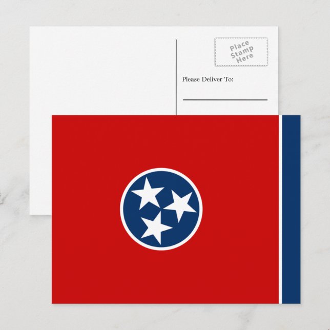 Tennessean Flagga, Tennessee, Flagga Vykort (Fram/baksida)