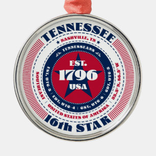 Tennessee 16:e statliga julprydnaden julgransprydnad metall