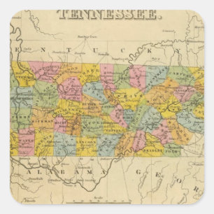 Tennessee 3 fyrkantigt klistermärke