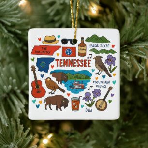 Tennessee Anpassningsbar Family Resa Keepsaké jul Julgransprydnad Keramik