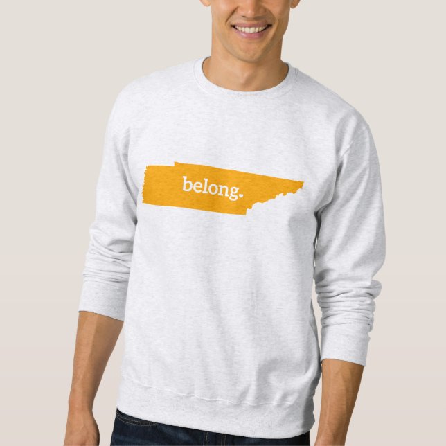 Tennessee Belong State Karta Lång Ärmad Tröja (Framsida)