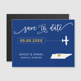 Tennessee Bröllop spara datum Card, Karta Magnetisk Inbjudningskort
