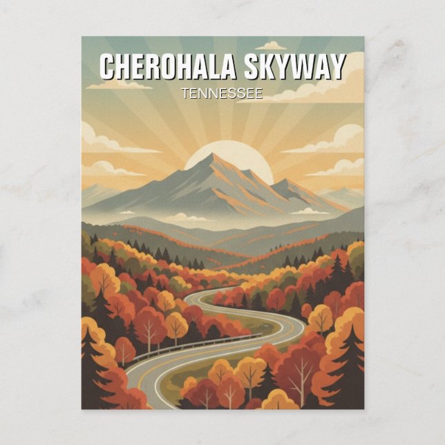 Tennessee Cherohala Skyway Souvenir Vykort (Framsida)