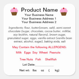 TENNESSEE Cottage Food Law Product Label Fyrkantigt Klistermärke