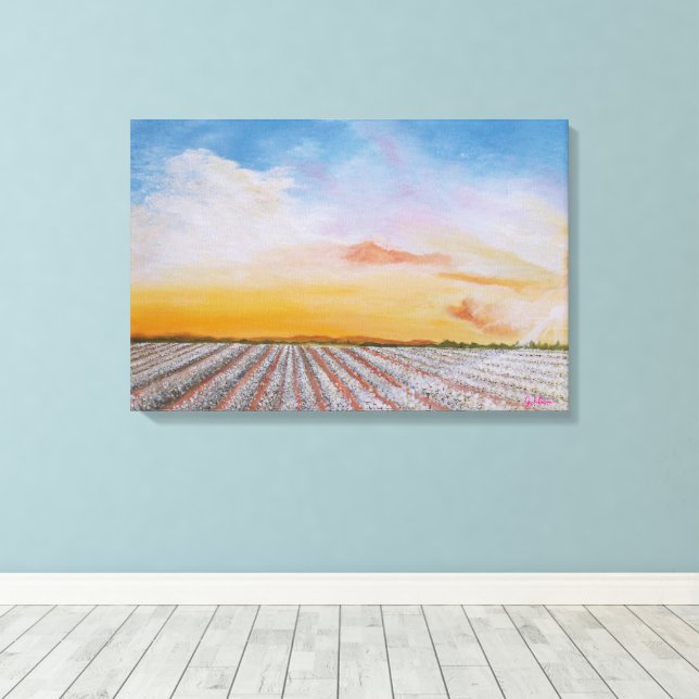 Tennessee Cotton Field Canvas Print (Insitu (trägolv))