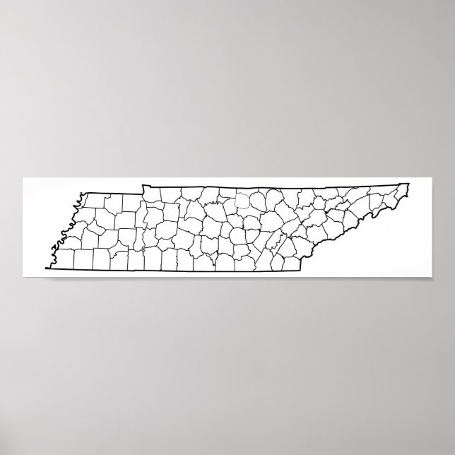 Tennessee Countys Blank Outline Karta Poster (Framsidan)