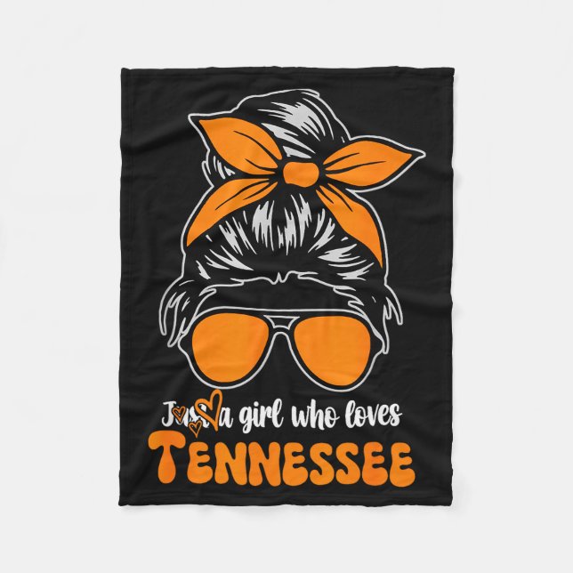 Tennessee Cowgirl Gingham Bun Tn Orange State Wome Fleecefilt (Framsidan)