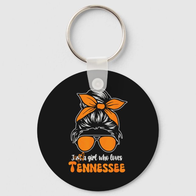 Tennessee Cowgirl Gingham Bun Tn Orange State Wome Nyckelring (Framsida)