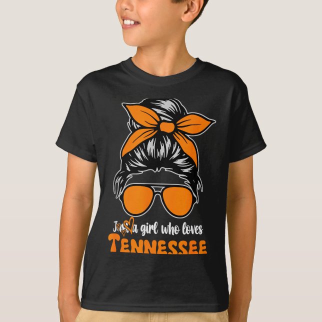 Tennessee Cowgirl Gingham Bun Tn Orange State Wome T Shirt (Framsida)