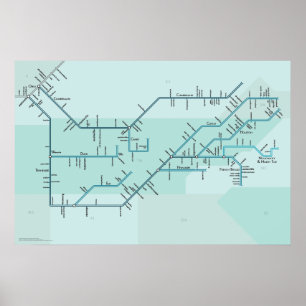 Tennessee & Cumberland Rivers 30 tum x 20 tum Poster