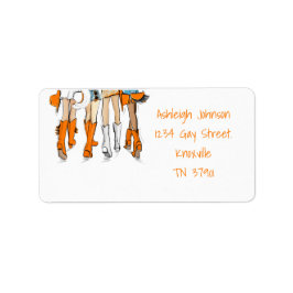 Tennessee Dam Cowboy Boots Orange Mode Namn Adressetikett