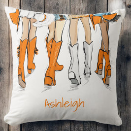Tennessee Dam Cowboy Boots Orange Mode Namn Kudde