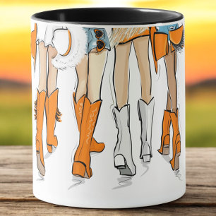 Tennessee Dam Cowboy Boots Orange Mode Namn Mugg