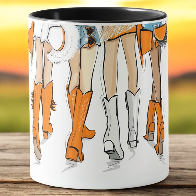 Tennessee Dam Cowboy Boots Orange Mode Namn Mugg (Skapare uppladdad)