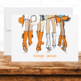 Tennessee Dam Cowboy Boots Orange Mode Namn Tack Kort