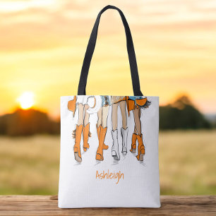 Tennessee Dam Cowboy Boots Orange Mode Namn Tygkasse