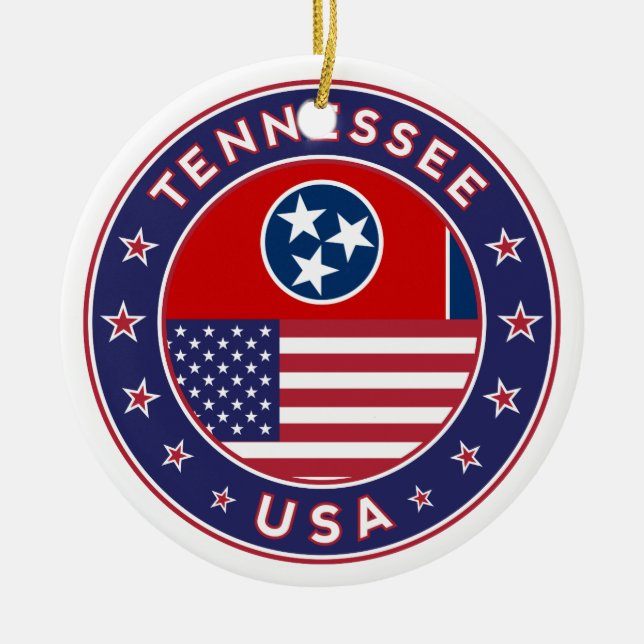 Tennessee-dekal, telefonfodral, väska, klocka julgransprydnad keramik (Framsidan)