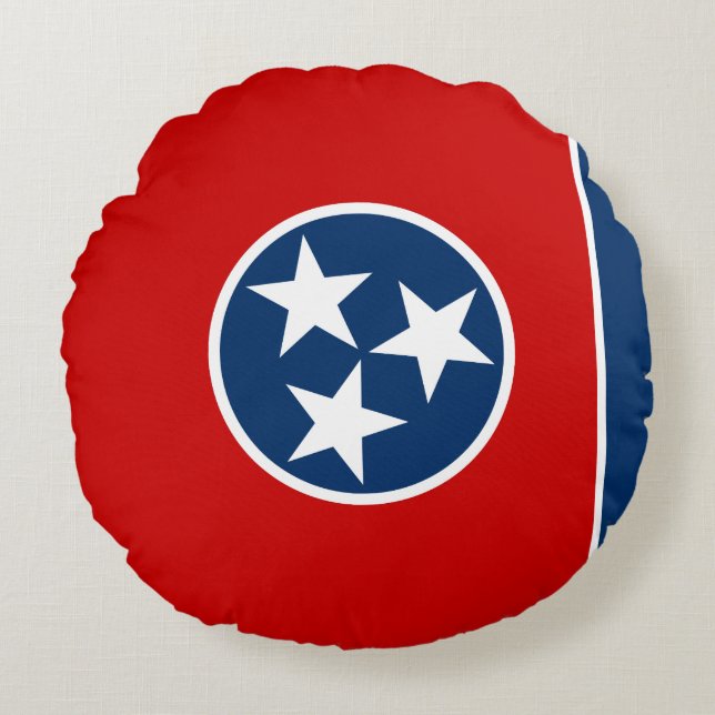 Tennessee delstatsflagga rund kudde (Framsidan)