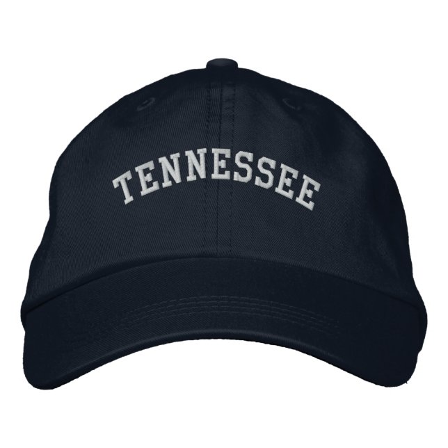 Tennessee Embroized justerable Cap Navy Blue Broderad Keps (Framsida)