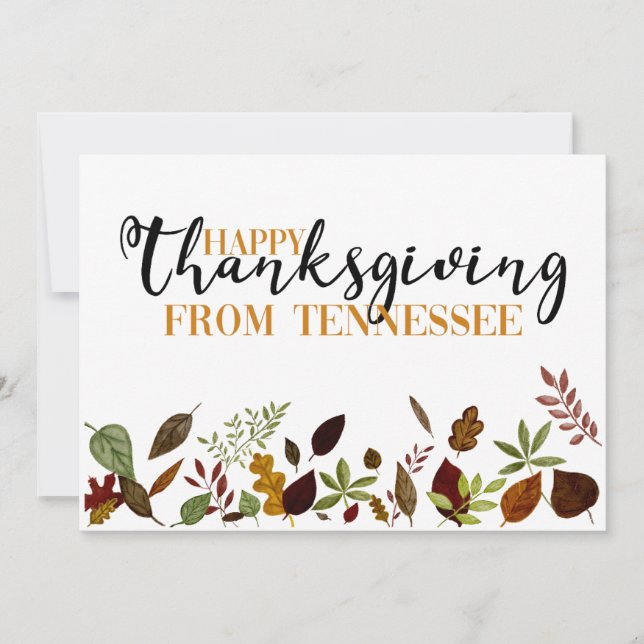Tennessee Fall Foliage Thanksgiving Card Julkort (Framsida)