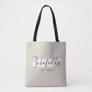 Tennessee Family Monogram State Tote Bag Tygkasse