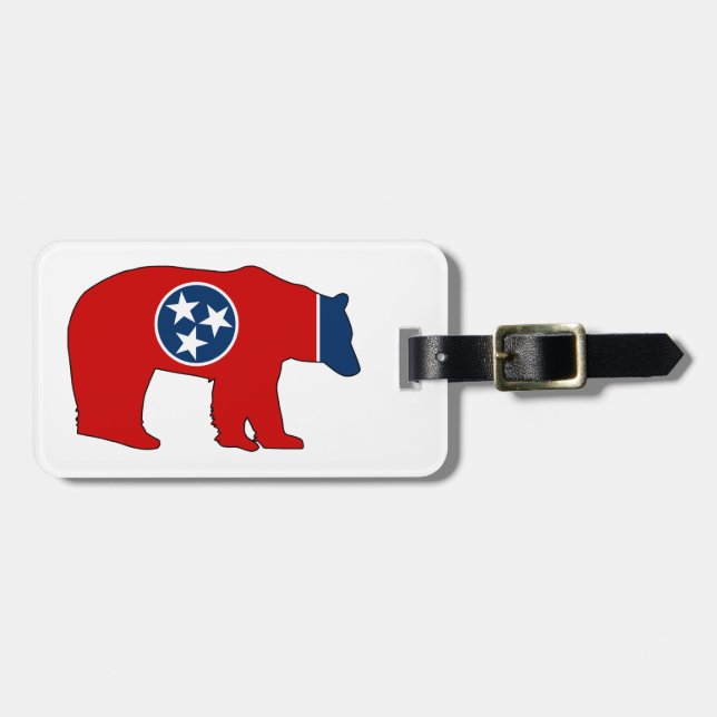 Tennessee Flagga Björn Bagagebricka (Horisontell Framsida)