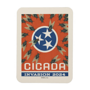 Tennessee Flagga Cicada Invasion Magnet