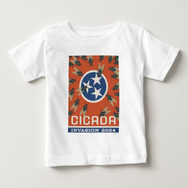 Tennessee Flagga Cicada Invasion T Shirt (Framsida)