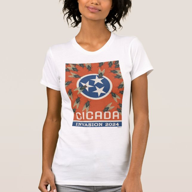 Tennessee Flagga Cicada Invasion T Shirt (Framsida)