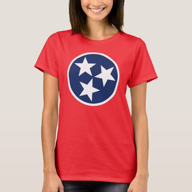 Tennessee Flagga Emblem Tee Shirt (Framsida)
