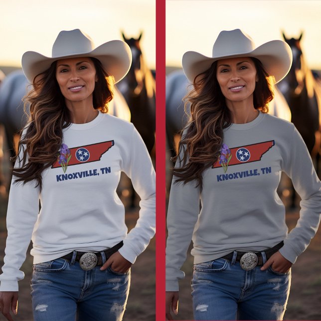 Tennessee Flagga & Flower Lila Iris Anpassningsbar T Shirt (Skapare uppladdad)