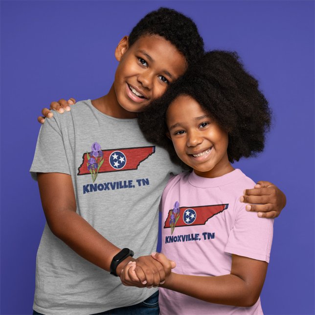 Tennessee Flagga & Flower Lila Iris Anpassningsbar T Shirt (Skapare uppladdad)