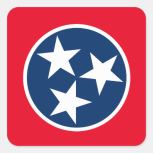Tennessee Flagga Fyrkantigt Klistermärke